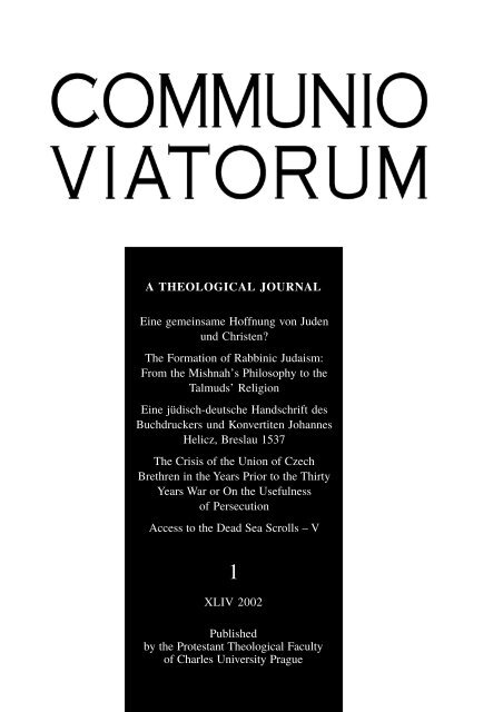 A THEOLOGICAL JOURNAL XLIV 2002 Published by the Protestant