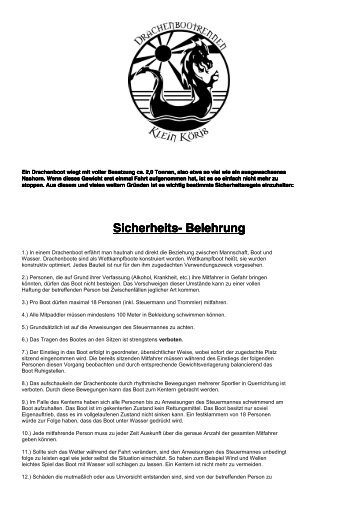 Sicherheitsbelehrung - Drachenbootkoeris.de