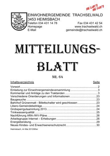 Mitteilungsblatt - Trachselwald