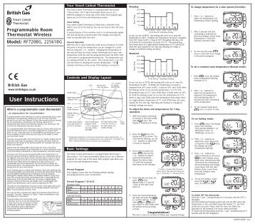 Thermostat Guide - British Gas myHome