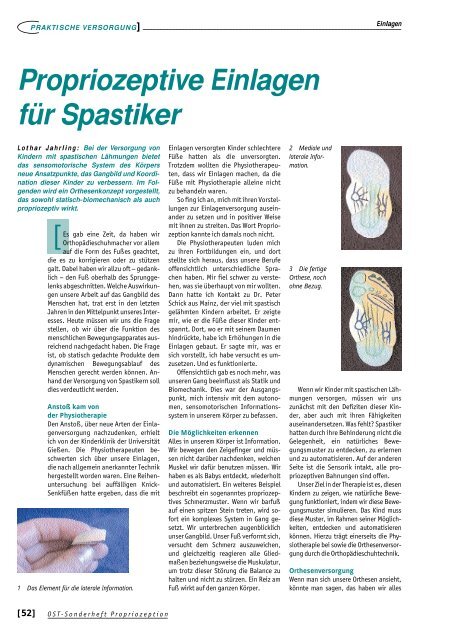 Propriozeptive Einlagen für Spastiker - Footpower