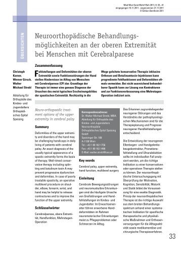 Behandlung der oberen Extremität bei ICP 2011 - Motio