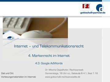 Internet – und Telekommunikationsrecht - Dr. Gottschalk ...