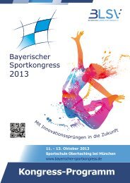 detaillierte Programm - Bayerischer Sportkongress