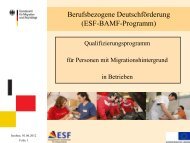 Berufsbezogene Deutschförderung (ESF-BAMF-Programm) - egeb