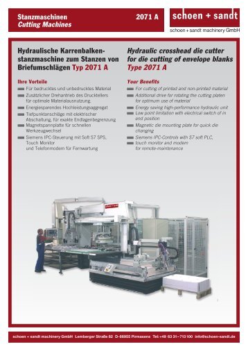 Produktblatt 2071A.pdf - schoen + sandt machinery GmbH