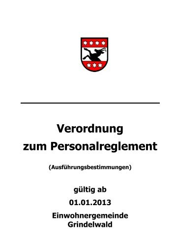Personalverordnung - Gemeinde Grindelwald