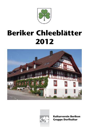 Beriker Chleeblätter 2012 - Kulturverein Berikon