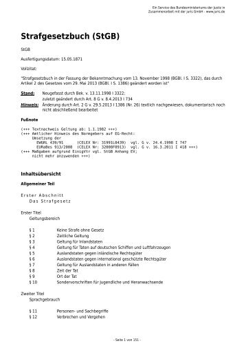 Strafgesetzbuch (StGB) - ICRC