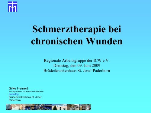 Vortrag "Schmerz" - Initiative Chronische Wunden eV