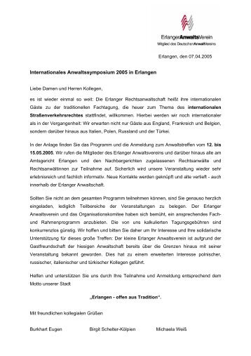 Einladung als PDF - Erlanger AnwaltsVerein