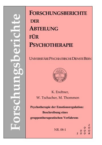 Psychotherapie der Emotionsregulation - Abteilung für ...