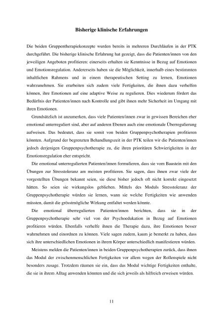 Psychotherapie der Emotionsregulation - Abteilung für ...