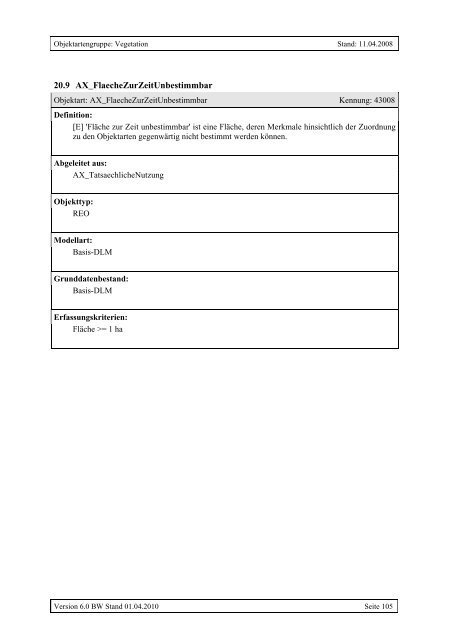 ATKIS®-Objektartenkatalog Basis-DLM 6.0