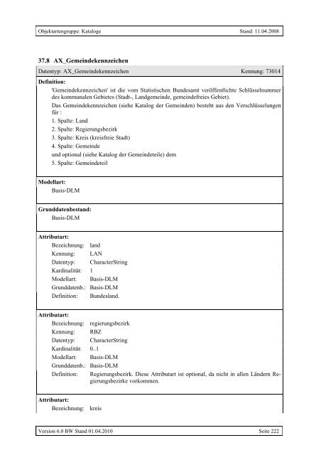 ATKIS®-Objektartenkatalog Basis-DLM 6.0