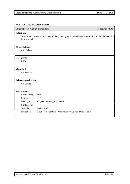 ATKIS®-Objektartenkatalog Basis-DLM 6.0