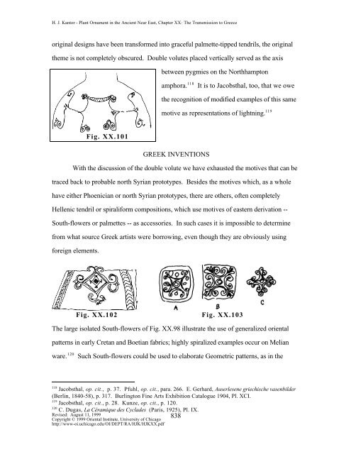 chapter xx. the transition to greece - Oriental Institute - University of ...