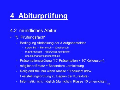 Die gymnasiale Oberstufe – Abitur 2010 - Gymnasium Bammental