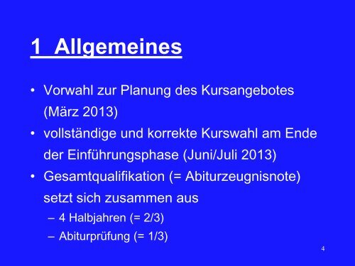 Die gymnasiale Oberstufe – Abitur 2010 - Gymnasium Bammental