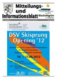 34. Jahrgang Donnerstag, den 31. Mai 2012 Nummer ... - Bischofsgrün