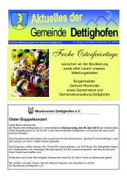 Frohe Osterfeiertage - Gemeinde Dettighofen