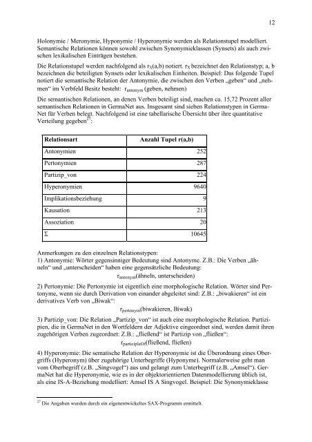 Strukturierung von Bedeutungserklärungen mit XML - Arbeitsbereich ...