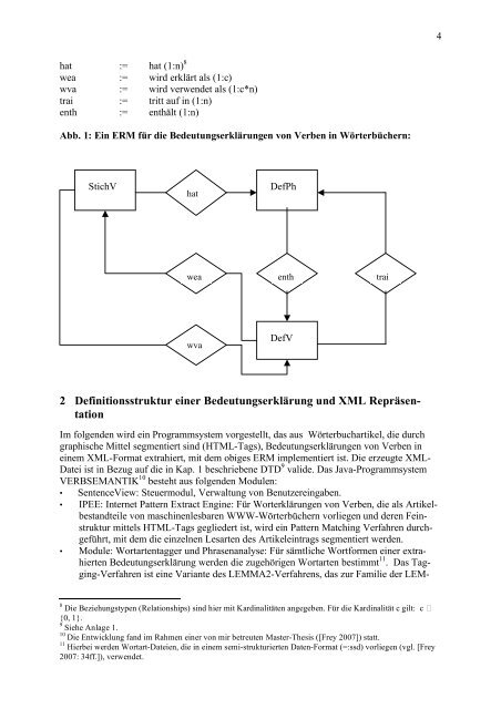 Strukturierung von Bedeutungserklärungen mit XML - Arbeitsbereich ...