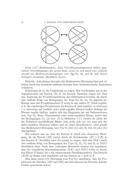 Vorlesung Knoten Dirk Kussin - Institut für Mathematik - Universität ...