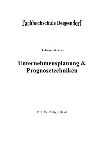 Unternehmensplanung & Prognosetechniken - Controlling-Portal.de