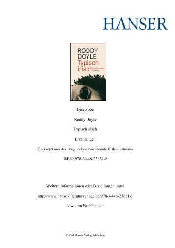 Leseprobe Roddy Doyle Typisch irisch Erzählungen Übersetzt aus ...