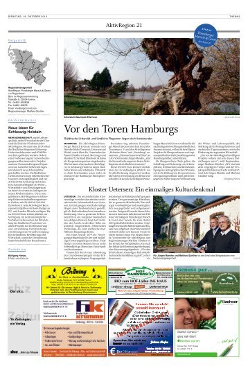 Vor den Toren Hamburgs sh:z Zeitung - LAG AktivRegion ...