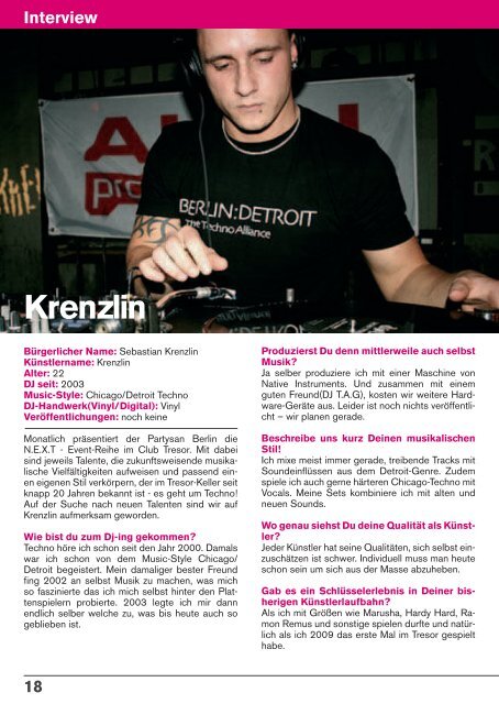 Im Heft: Eltron, Upon You, Tresor N.E.X.T. — DJ Krenzlin ... - Partysan