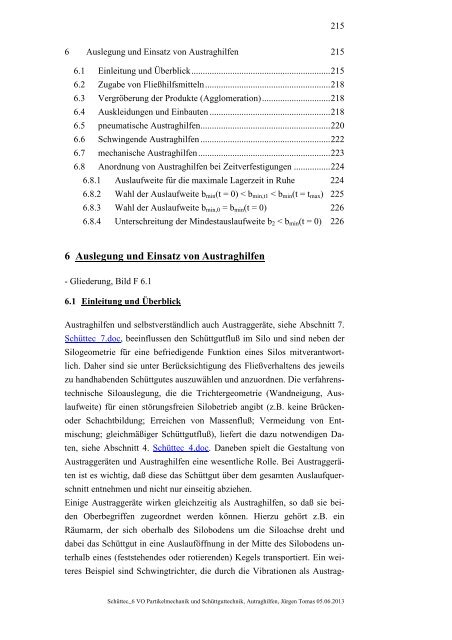 Austraghilfen - Lehrstuhl Mechanische Verfahrenstechnik