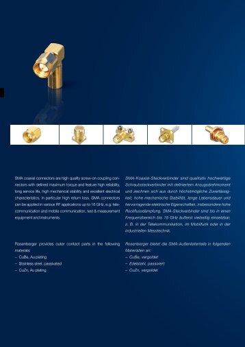 SMA-Koaxial-Steckverbinder sind qualitativ ... - Rosenberger