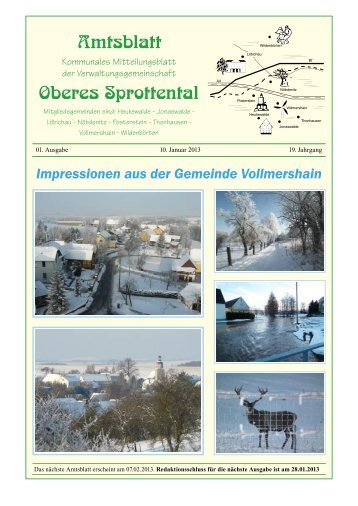 Amtsblatt Oberes Sprottental vom Januar 2013 - in Nöbdenitz!