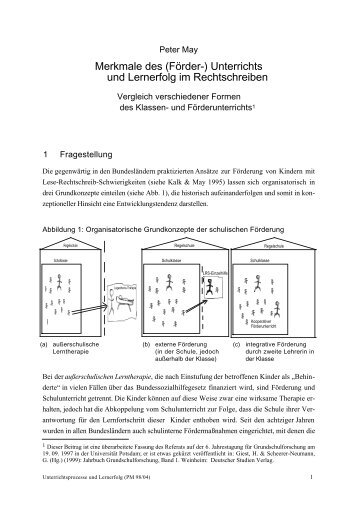 Merkmale des (Förder-) Unterrichts und Lernerfolg ... - Peter-may.de