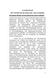 Die VELKD und das lutherische Amtsverständnis