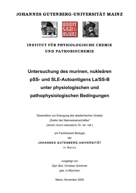 verzeichnisse - ArchiMeD - Johannes Gutenberg-Universität Mainz