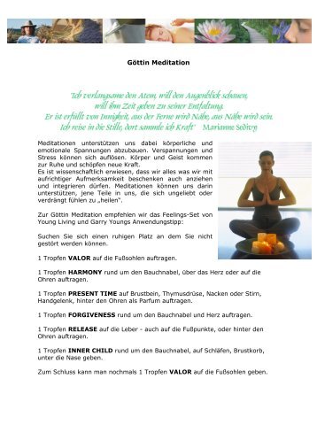 Göttin Meditation zur Pflege der inneren Schönheit - Aromaakademie