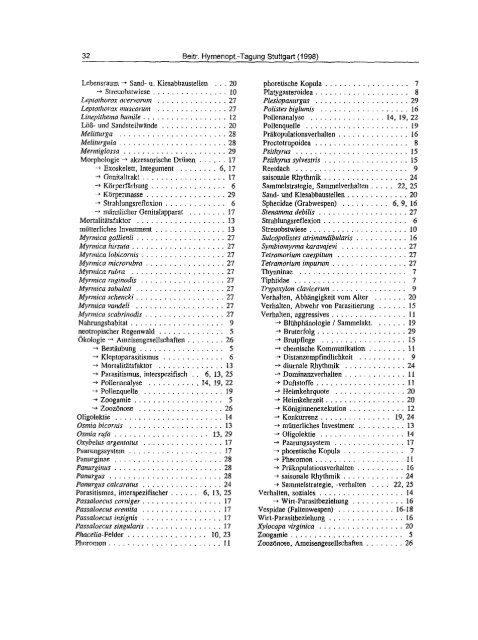 Beiträge der Hymenopterologen-Tagung in Stuttgart (2 ... - DGaaE