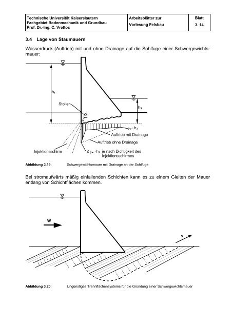 Felsbau - Vorlesung - Universität Kaiserslautern