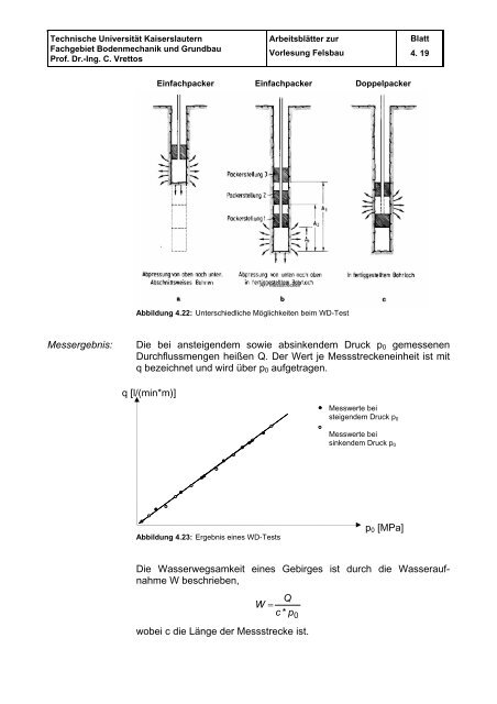 Felsbau - Vorlesung - Universität Kaiserslautern