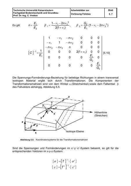 Felsbau - Vorlesung - Universität Kaiserslautern