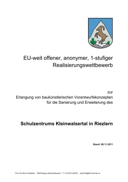 Ausschreibung (pdf, 122KB) - Architekturwettbewerb.at