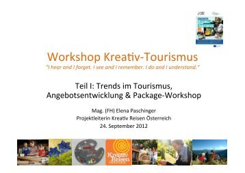 Präsentation Workshop Angebotsentwicklung Kreativ Reisen ... - PER