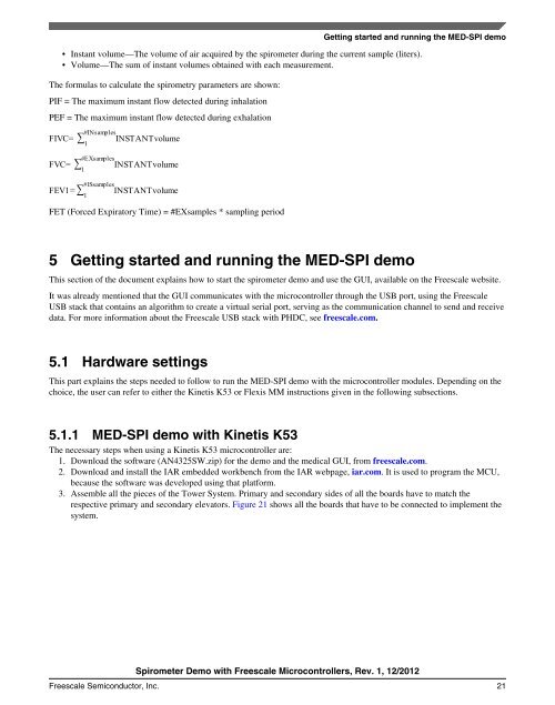 Spirometer Demo with Freescale Microcontrollers