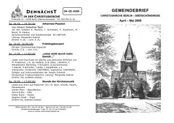 Gemeindebrief April-Mai 2009 - Schöneweide