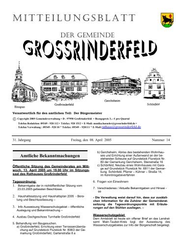 Mitteilungsblatt - Großrinderfeld