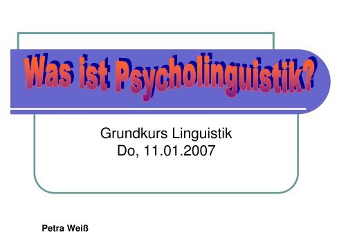 Psycholinguistik