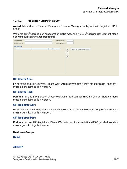 HiPath HG 1500 Konfiguration - Wiki of Siemens Enterprise